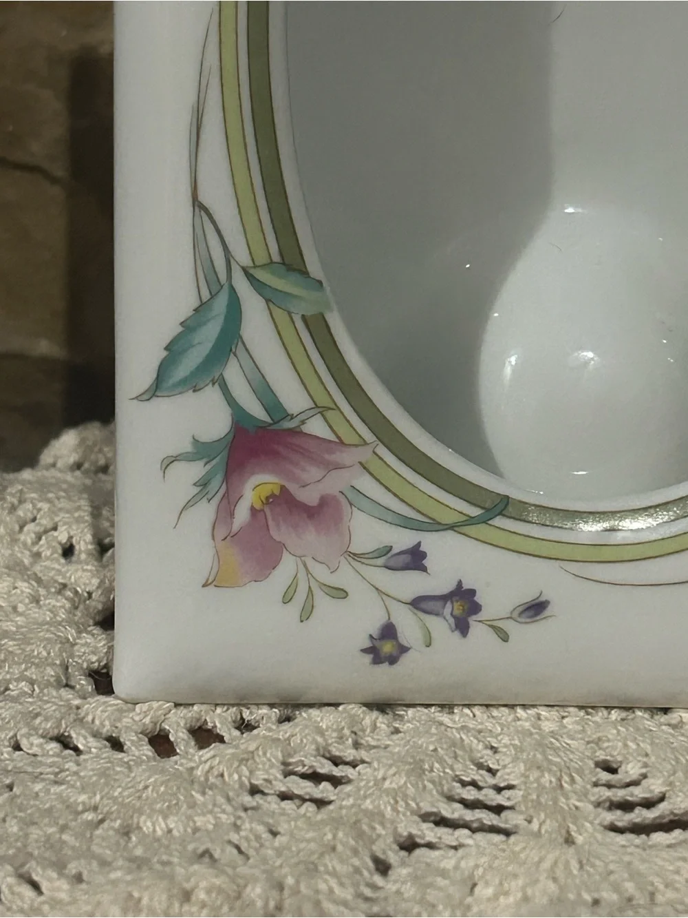 Vintage Andrea by Sadek Porcelain Floral & Butterfly Picture Frame